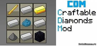 Мод Craftable Diamonds для Minecraft 1.6.2