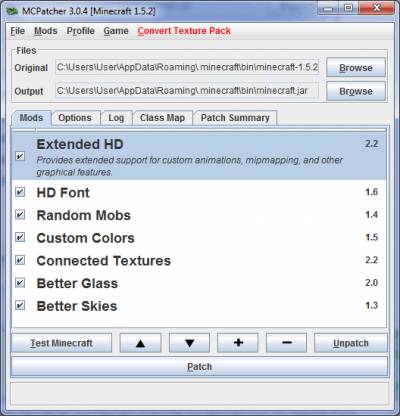 MCPatcher HD Fix для minecraft 1.6.2
